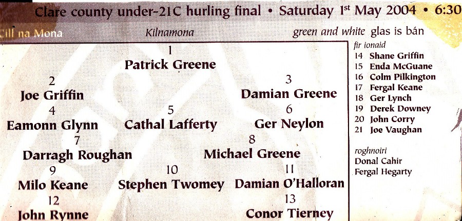2004 Under 21 C Champions